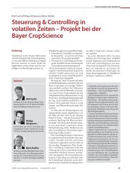 Steuerung & Controlling in volatilen Zeiten â€“ Projekt bei der ... - CTcon