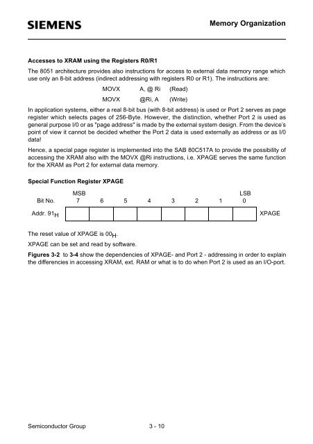 Infineon SAB 80C517A, SAB 83C517A-5 User's Manual ... - Keil