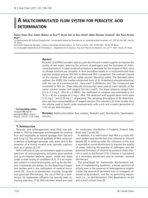 Brazilian Journal of Analytical Chemistry - BRJAC - Brazilian Journal ...