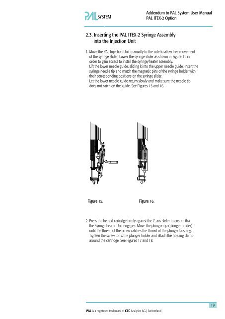 Addendum to PAL User Manual Installation and ... - PAL System