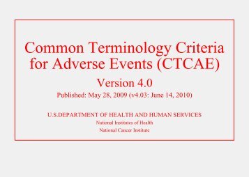 Common Terminology Criteria for Adverse Events (CTCAE) - eortc