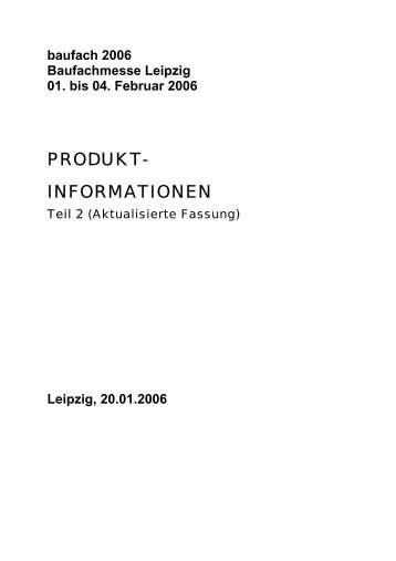 PRODUKT- INFORMATIONEN