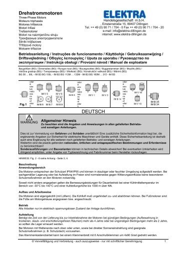 Drehstrommotoren DEUTSCH - Elektra Handelsgesellschaft mbH