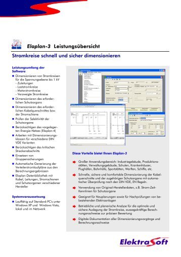 Elaplan-3 Leistungsübersicht Stromkreise schnell und ... - ElektraSoft