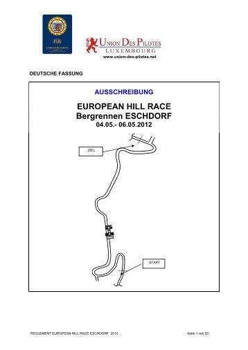 AUSSCHREIBUNG EUROPEAN HILL RACE Bergrennen ... - ACL