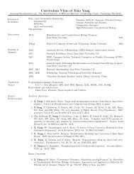 Curriculum Vitae of Xiao Yang - Broad Institute