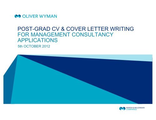 Postgrad CV & Cover Letter Writing for Management Consultancy ...