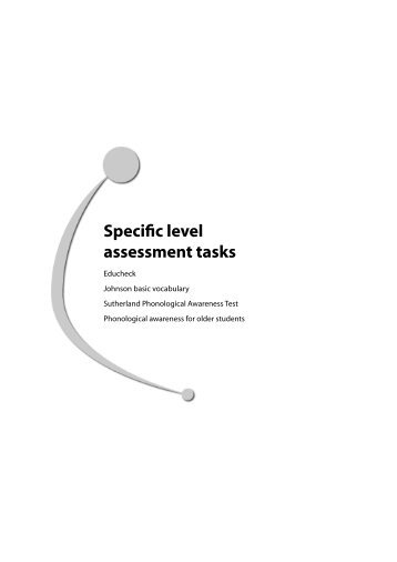 Specific level assessment tasks (pdf - 701kb) - Public Schools NSW
