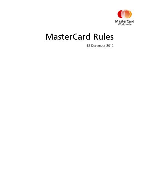 MasterCard Rules (PDF)