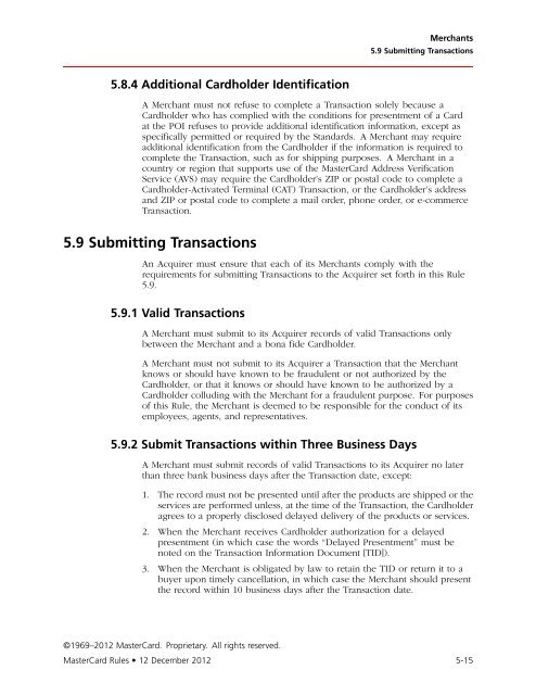 MasterCard Rules (PDF)