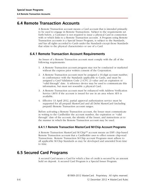 MasterCard Rules (PDF)