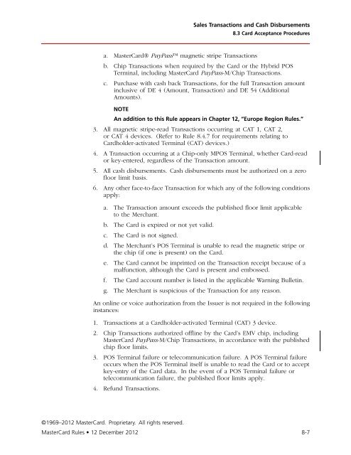 MasterCard Rules (PDF)