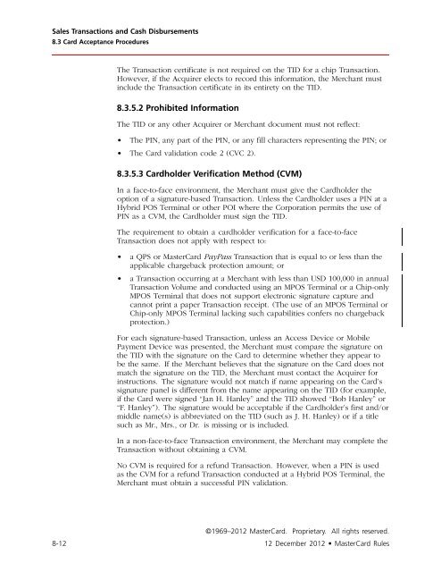 MasterCard Rules (PDF)