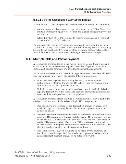 MasterCard Rules (PDF)