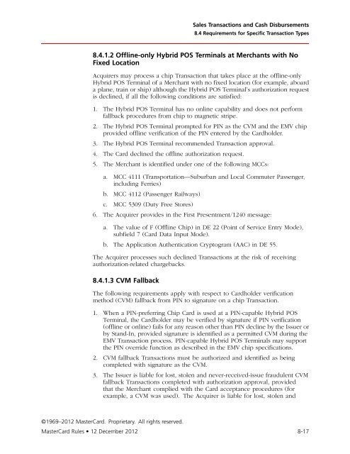 MasterCard Rules (PDF)