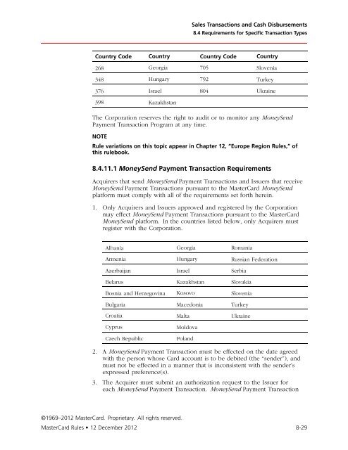 MasterCard Rules (PDF)