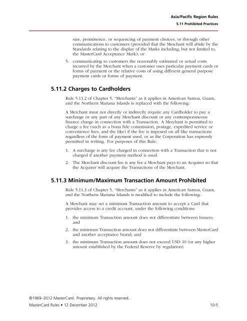 MasterCard Rules (PDF)