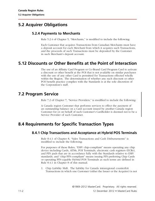 MasterCard Rules (PDF)