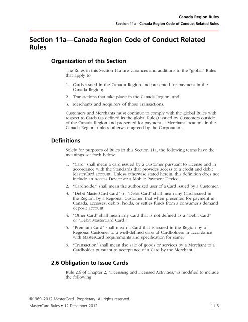 MasterCard Rules (PDF)