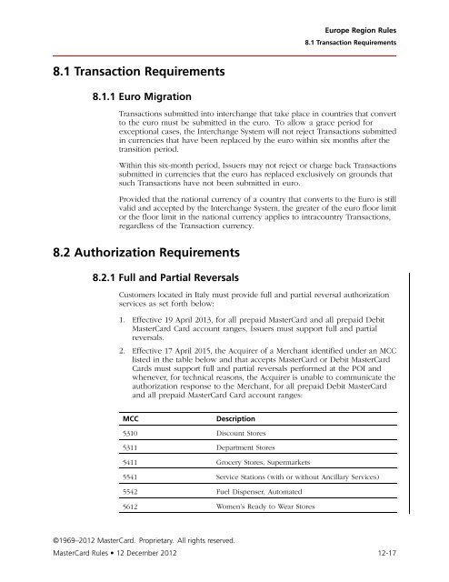 MasterCard Rules (PDF)