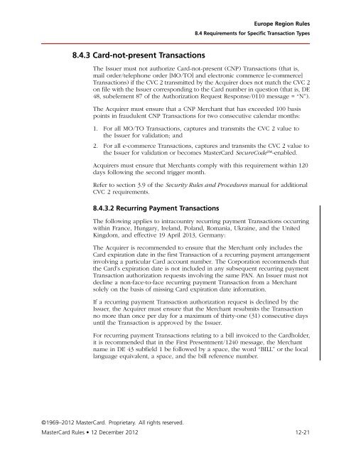 MasterCard Rules (PDF)