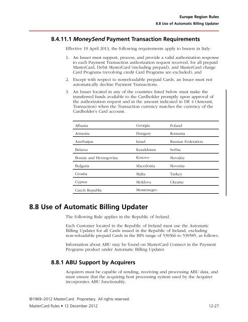 MasterCard Rules (PDF)