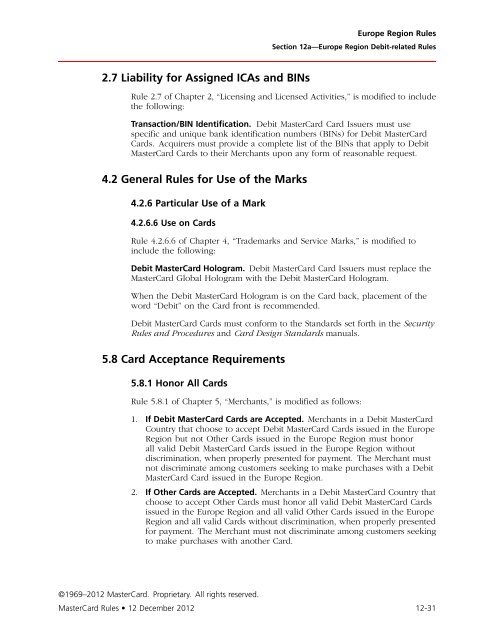 MasterCard Rules (PDF)