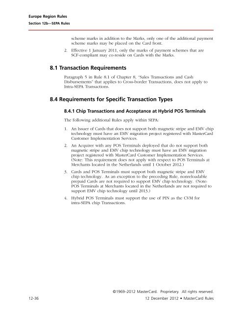 MasterCard Rules (PDF)