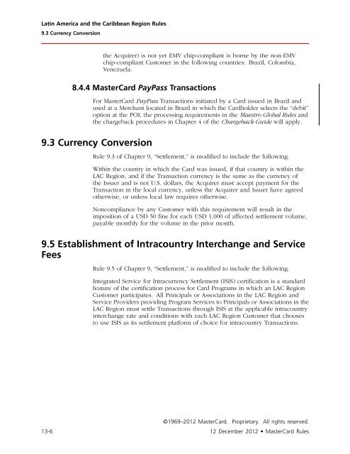 MasterCard Rules (PDF)