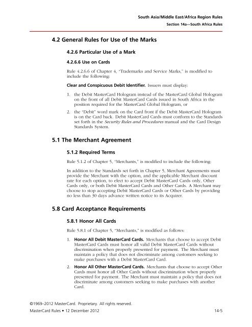 MasterCard Rules (PDF)