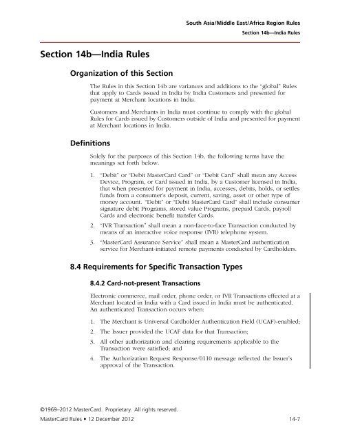 MasterCard Rules (PDF)