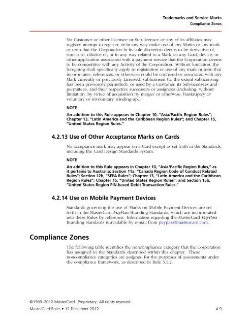 MasterCard Rules (PDF)