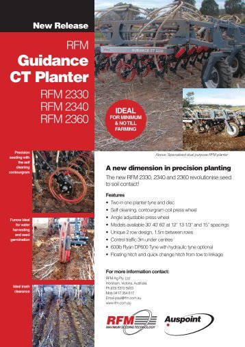Guidance CT Planter - RFM AG Pty Ltd