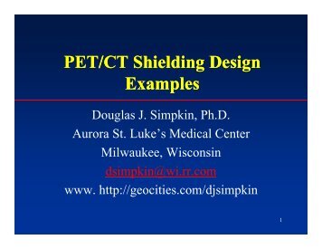 PET/CT Shielding Design Examples - Radiation Shielding for ...