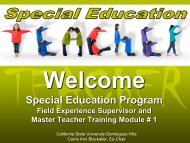 Master Teacher/Fieldwork Supervisor Training - California State ...