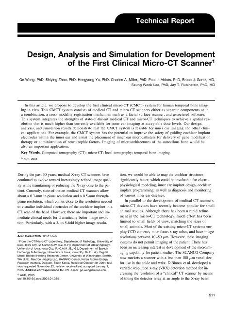 Design, Analysis and Simulation for Development of the First ...