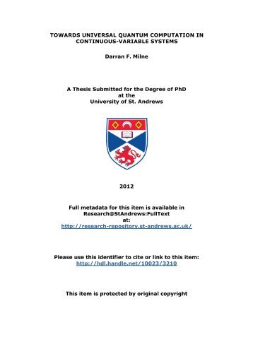 Darran Milne PhD thesis - Research@StAndrews:FullText ...