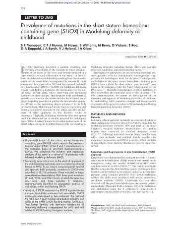 (SHOX) in Madelung deformity of childhood - Journal of Medical ...