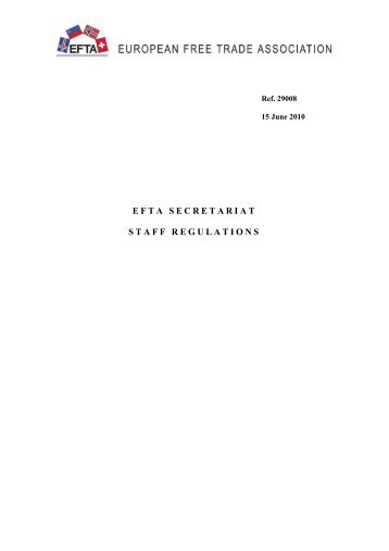 EFTA SECRETARIAT STAFF REGULATIONS