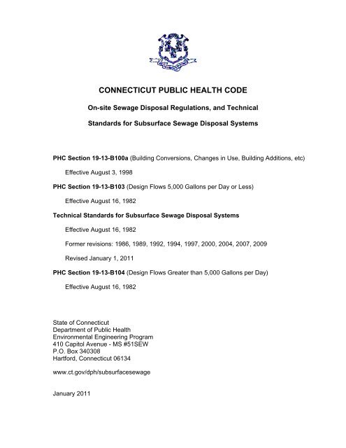 Connecticut Public Health Code Ct Gov