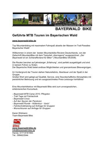 Bayerwald MTB Camp - Bayerischer-Wald