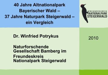 Ausführlicher Vortrag Potrykus - Nationalpark Steigerwald