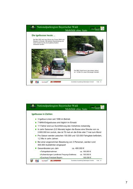 10 Jahre Igelbus - Verkehrsentwicklung im ... - Bayerwald Ticket