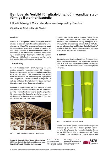Empelmann, Martin; Sawicki, Patricia Bambus als Vorbild. - iBMB