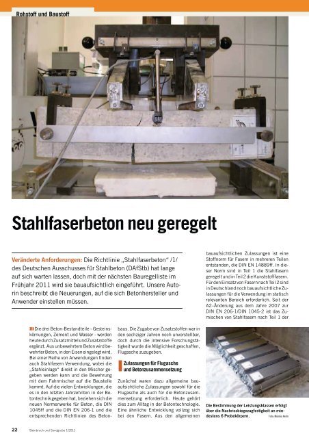 Stahlfaserbeton neu geregelt