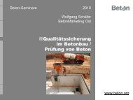 Qualitätssicherung im Betonbau / Prüfung von Beton