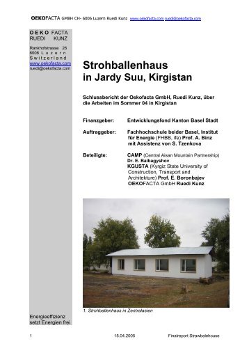 Strohballenhaus in Jardy Suu, Kirgistan - oekofacta gmbh luzern ...