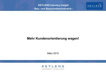 Bau- und Bauzulieferindustrie - KEYLENS Management Consultants