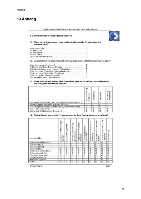 ENTSCHEIDUNGEN ZU SICHERHEITSFRAGEN IN - SecureLINE