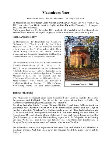 Ausführliche Beschreibung des Mausoleums als ... - Gemeinde Noer
